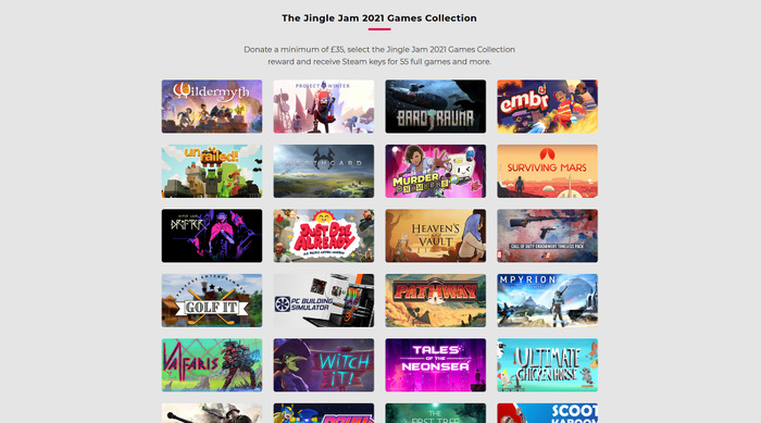 50本以上のSteamゲームが入手できるチャリティーバンドル「The Jingle Jam 2021 Games Collection」が登場！