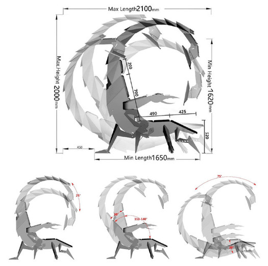 まるでラスボスの椅子…！近未来的な「サソリ型ゲーミングチェア」約66万円で販売開始