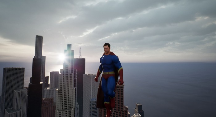 「Unreal Engine 5」によるスーパーマン風ゲームが無料配布中！「City サンプル」とフリーアセットを使用