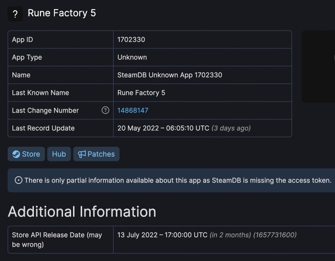『ルーンファクトリー5』この夏PC版登場か？SteamDBにて名前が見つかる