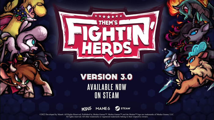 国内でも発売予定のポニー格ゲー『Them's Fightin' Herds』PC版バージョン3.0配信！