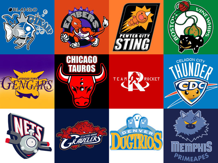 NBA32チーム分のロゴを『ポケモン』とコラボさせた海外ファンアート