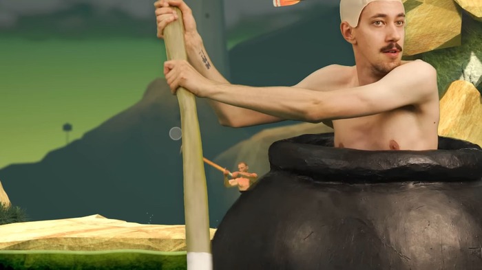 リアル壺男登場！『Getting Over It』現実でハンマーを振りながらゲームクリアを目指す