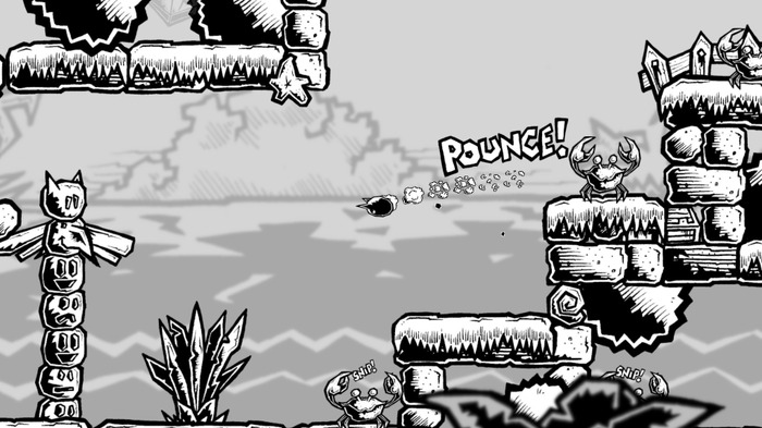 ネコが手描きのモノクロ世界を跳ね回る！高速2DプラットフォームACT『NekoNecro』Steamストアページ公開