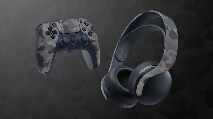 PS5コントローラー、カバー、ヘッドセットに新色登場！「グレーカモフラージュ」発売決定
