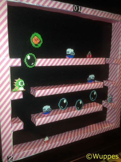 レトロゲームの2D画面を紙で3D化したファンメイドのジオラマ
