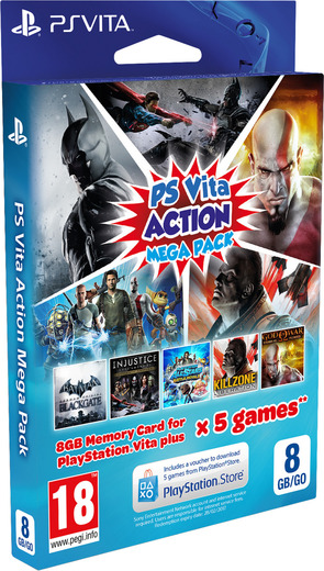 「PS Vita Action Mega Pack」が欧州で発売決定、5つのゲームとメモリーカードが同梱
