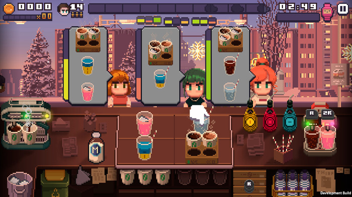 ドット絵カフェ店員シム『Pixel Cafe』Steamストアページ公開―大都会で働く田舎町の少女の成長物語