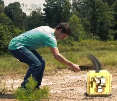 マリオと『Minecraft』がガチバトル！1UPキノコを奪い合うファンメイド映像