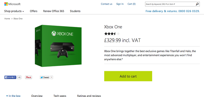 英国にてXbox Oneが20ポンドの値下げ、Kinect非同梱モデルの価格変更は初