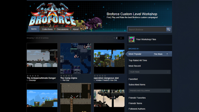 『Broforce』に「マッドマックス」「キル・ビル」風の新キャラが追加！ Steam Workshopにも対応