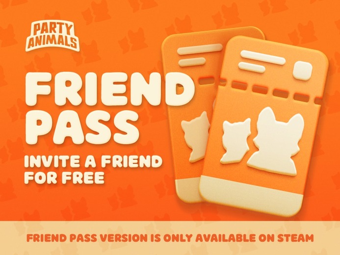 ふにゃふにゃ動物乱闘ACT『Party Animals』DLすれば所有者と一緒に遊べる「フレンドパス」機能をテスト実装！