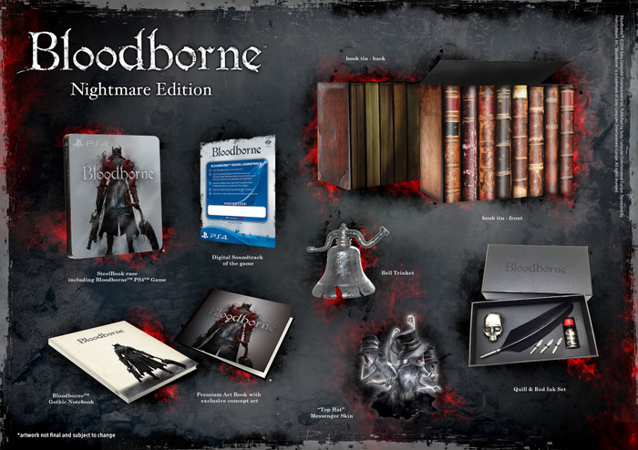 PS4『Bloodborne』の欧州向け限定版が2種類発売―ナイトメアエディションには羽ペンと赤インクが付属
