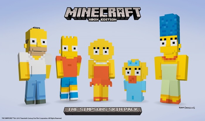 ドォ！ Xbox版『Minecraft』向けに「ザ・シンプソンズ」スキンパックが発表