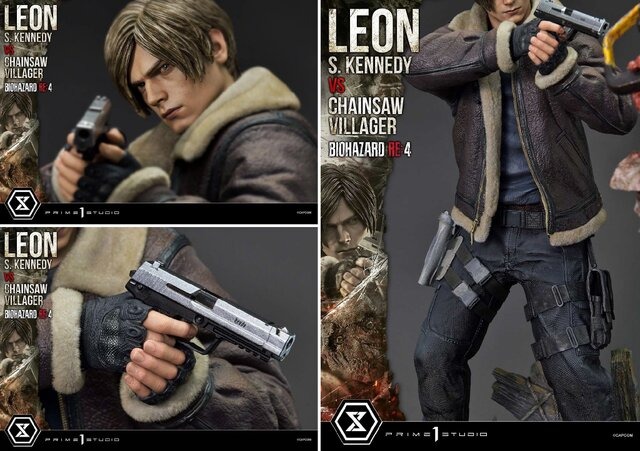 大スケールで迫力満点!『バイオハザード RE:4』から「レオン・S・ケネディ」と「チェーンソー男」が1/4スケールのスタチューに