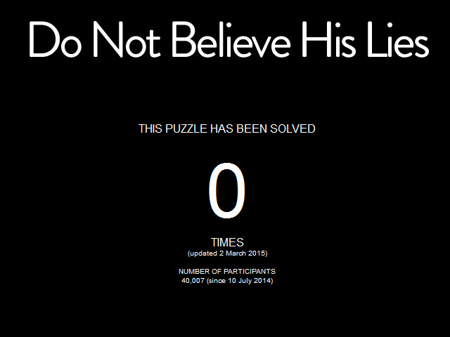 公開から約8ヶ月…未だ謎が解明されないパズルゲー『Do Not Believe His Lies』