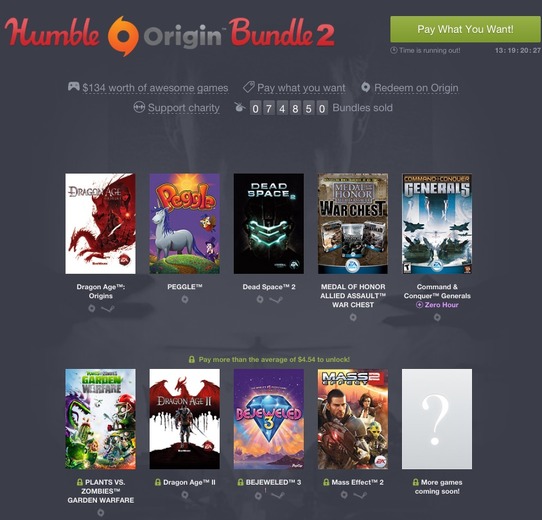 Humble Origin Bundle 2が販売中―『Dragon Age』や『Dead Space 2』を破格でゲット！