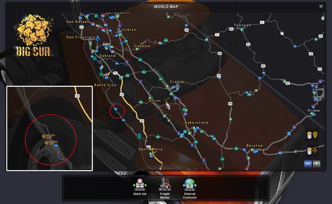 地滑りの影響受けた道路を修復する American Truck Simulator