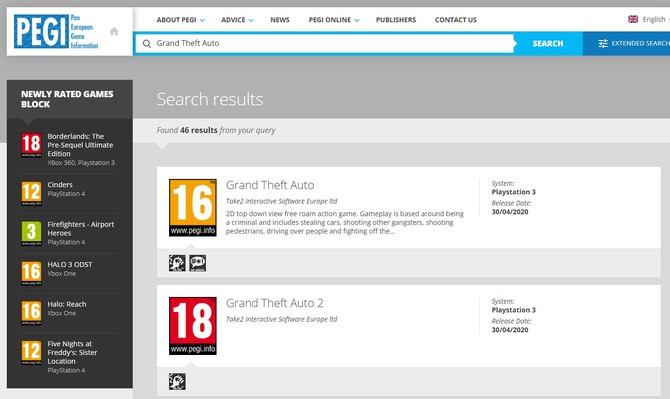 Pegiに Ps3 向け初代 Gta Gta2 が突如登録 詳細は不明 Game Spark 国内 海外ゲーム情報サイト