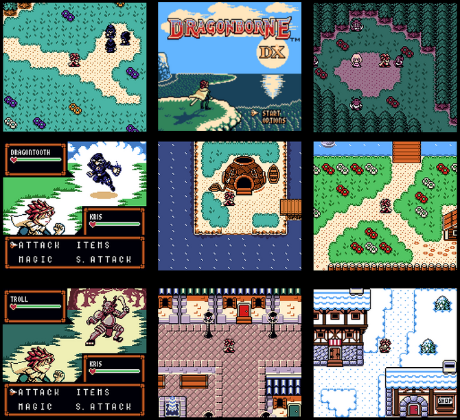 レトロ風新作RPG『Dragonborne DX』ゲームボーイカラーに登場